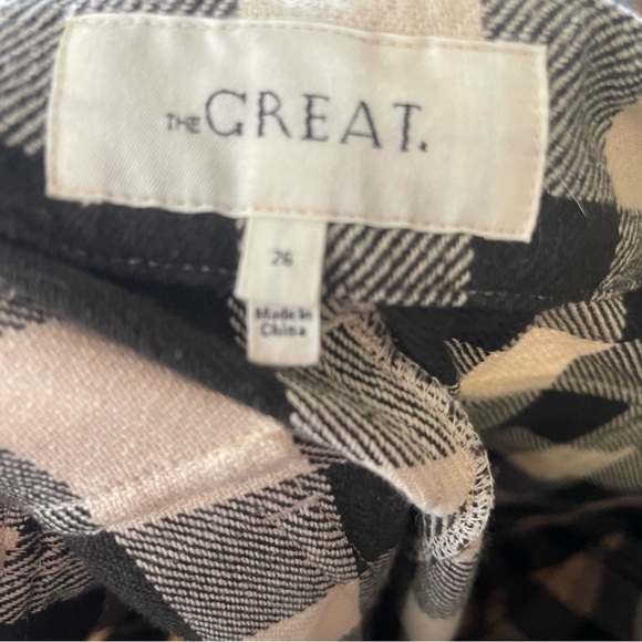 The Great. The Ranger Brushed Cropped Pants In Cocoa Buffalo Plaid Check Size 26 - Picture 5 of 8